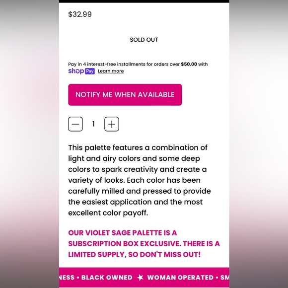 Ace Beauté Violet Sage eyeshadow palette (new in box). - Picture 2 of 5